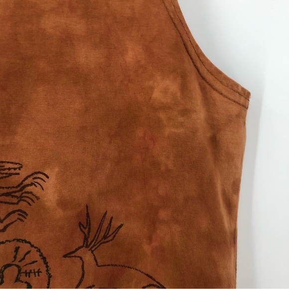 Vintage 18-20 Mary Dee Fun To Wear Orange cave drawing Maxi Dress cotton 0239 3 - Picture 4 of 12